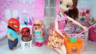 SUPERHEROES DON'T WASH FLOORS! KATYA and MAX a FUN FAMILY Cartoons Barbie dolls LOL surprise