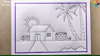 Scenery drawing with pencil || Drawing Tutorial