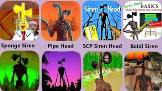 Sponge Siren,Pipe Head,SCP Siren Head,Siren Head,Baldi Siren,Pixel Siren Head