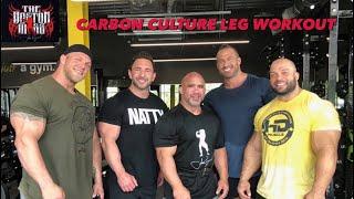 Brutal leg workout with Matt Kouba, Jon De La Rosa, and Brandon Beckrich at Carbon Culture Gym.