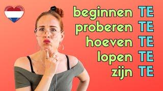 Dutch Verbs with TE + infinitive: 4 categories! (NT2 - B1) #learndutchwithkim