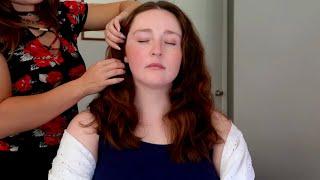 ASMR | Gentle Hair Placing, Face Tracing & Scalp Massage on Jessica