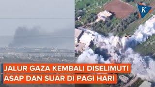 Asap Membubung di Langit Gaza Saat Serangan Israel Berlanjut