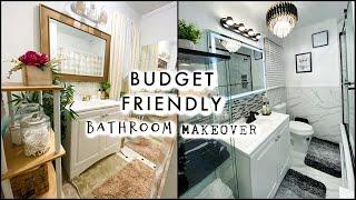 SMALL BATHROOM MAKEOVER ON A BUDGET : EXTREME BATHROOM TRANSFORMATION | OMABELLETV