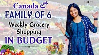 Canada లో Family Of 6 Weekly Grocery Shopping In Budget | Telugu Vlogs | SimplySwetha