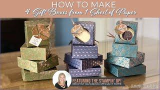 How to Make Gift Boxes With Designer Paper | Holiday Season DIY Gift Box Making | Stamp With Tami