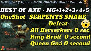 God of War Ragnarök: World RecordsAxe🪓OneShot All Berserkers +Hrólf +Gná / Best from NG+1+2+3+4+5