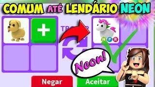 TROCANDO COMUM ATÉ LENDÁRIO NEON! Evoluindo com Trocas! Adopt Me! ROBLOX 