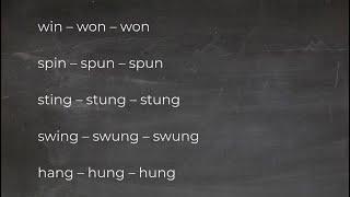 English irregular verbs – win, spin, sting, swing, hang