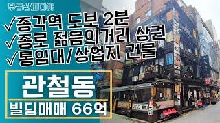 [빌딩 매매]  종각역 젊음의 거리에 위치한 올근생 건물을 소개합니다.