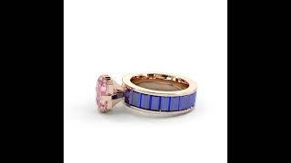 Custom made Pink diamond and blue sapphaire ring