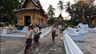 Wat Xieng Thong Luang prabang tourist visiting temple during lockdown days