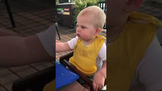 Baby Excited to Eat Her Lunch!