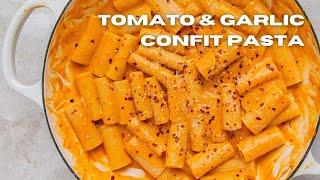 Simple cherry tomato and garlic confit pasta