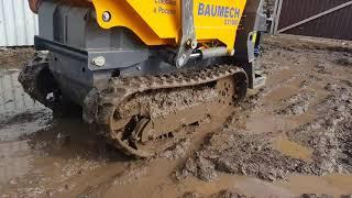 Проходимость мини-думпера BAUMECH по грязи