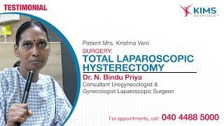 Laparoscopic Hysterectomy | Dr. N. Bindu Priya | Mrs  Krishna Veni | KIMS Hospitals