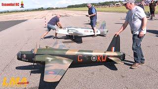 2 Giant RC Wellington Bombers fly together | LMA Elvington Show 2024