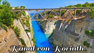 Kanal von Korinth mit der Drohne in 4K-Mit dem Camper durch Griechenland Von Peloponnes nach Meteora