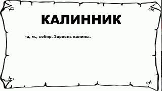 КАЛИННИК - что это такое? значение и описание