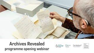 Archives Revealed programme opening webinar
