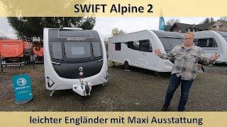 SWIFT Alpine 2   ein kleiner, leichter englischer Komfort Wohnwagen für 2 Personen