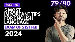 5 Tips for English Language ICSE Class 10 Board Exam | Strategy for English Language | ICSE 2024