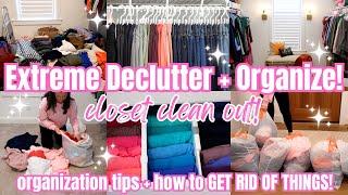 EXTREME Closet Clean Declutter Organize! Bedroom Organization and Decor Makeover 2024