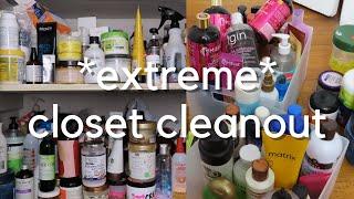 EXTREME Closet Clean Out! Decluttering My Hair Products and Reorganizing! *giveaway included*