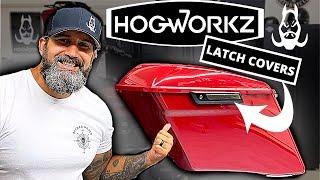 HogWorkz Saddlebag Lid Lever and Latch Cover Set for Harley