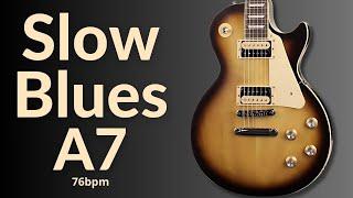 Vintage Feel Slow Blues Guitar Backing Track in A Major (A7)