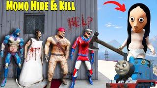 Momo Playing Hide and kill With Rope Hero Dangerous Villain Granny Tipson in Gta V | Rope Hero