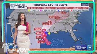Tracking the Tropics: Beryl expected to restrengthen into hurricane once again