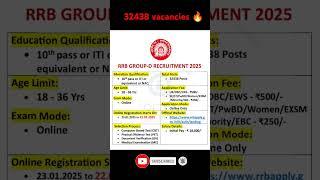 RRB Group D Recruitment 2025: Apply Now for Huge Opportunities | RRB Group D 2025 #rrbgroupd #rrb