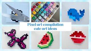 Easy & Cute Pixel Art Ideas When You're Bored Compilation!!!