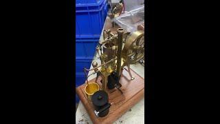 Running Smallest Rider Ericsson Hot Air Single Cylinder Pumping Engine Model  | Stirlingkit