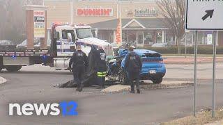 1 dead in crash involving fire truck on Long Island Expressway service road in Medford | News 12
