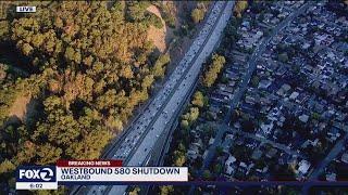 Police presence on westbound I-580 in Oakland, all lanes shutdown east of High St.