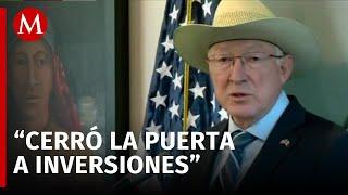 Salazar crítica fuertemente al gobierno de México: "AMLO no quiso recibir el apoyo de EU"