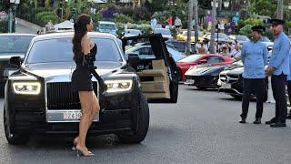 MILLIONAIRE LADIES WITH SUPERCARS IN MONACO SUMMER 2024 CARSPOTTING