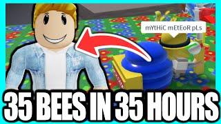 BLUE BACKPACKING MY WAY TO 35 BEES IN 35 HOURS | ROBLOX Bee Swarm Simulator Noob to Pro Episode 10