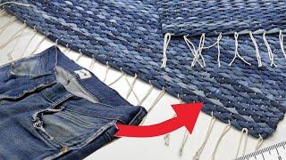 How To Weave Rug Using Old Jeans 