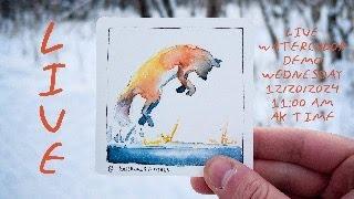 LIVE Arctic Fox Watercolor Demo