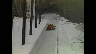 Brian Shimer crash in 1990 Four Man Bobsled National Championships