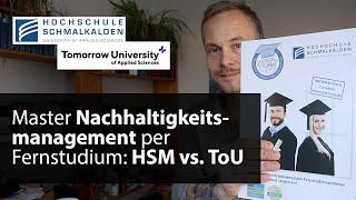 Nachhaltigkeitsmanagement Master im Fernstudium: Tomorrow University vs. Hochschule Schmalkalden