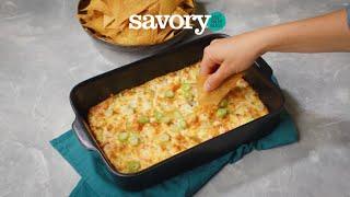 How to Make Crab Rangoon Dip with Wonton Chips | SavoryOnline