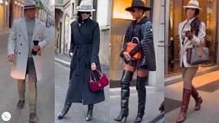 Milan Italy Fashion  Milan Winter Street Fashion 2024   Trending Fashion