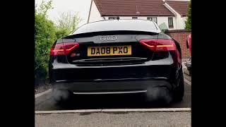 Audi S5 4.2 V8 exhaust backbox delete before & after coldstart and revs