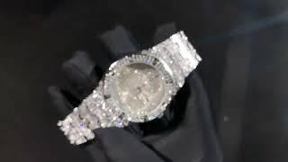 Iced Out Bling Silver Studded Diamond Hiphop Men Watch