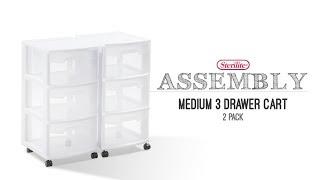 Sterilite 3 Drawer Cart Assembly