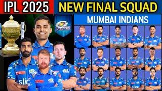 IPL 2025 Mumbai Indians Team New Squad | MI Team 2025 Players List | MI 2025 Squad